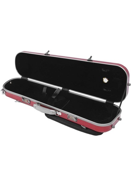 Kılıfı, Taşınabilir Karbon Fiber Hardshell 4/4 Tam Boyutlu Keman Kilidi Kırmızı