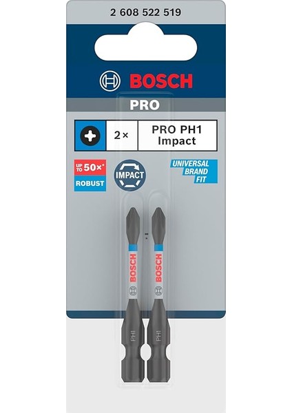 2x Pro Phillips Impact Uç (120 x 50 Mm, Professional Aksesuar Vidalama, Vidalama) fiyatları