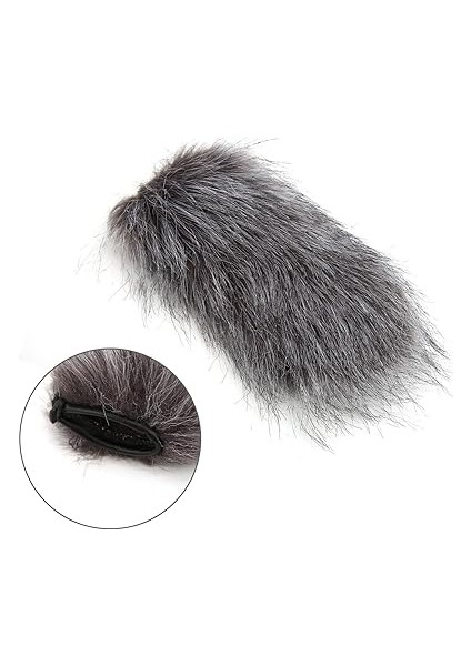 Mikrofon, Rüzgar Koruması, Evrensel Suni Kürk, Ön Cam Örtüsü, Kamera ve Telefon Için Kürklü Mikrofon, Rüzgar Torbası, Dış Mekanlar Için Uygundur, Siyah modelleri