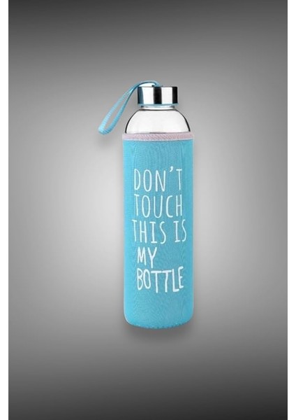 Kılıflı Cam Matara Şişe 750ML FMA04484 (Mavi)