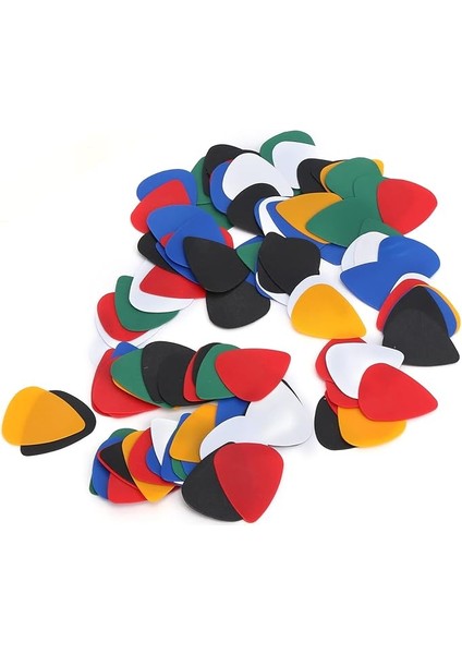 100 Adet Plastik Renkli Gitar Seçim Seti, 0.46MM Kalınlık, Sıcak Ton, Gitar Çalmak Için Pürüzsüz Strumming