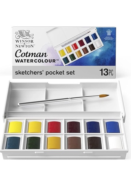 & Newton Cotman Sketchers Pocket Box 1/2 Tablet 12LI Sulu Boya