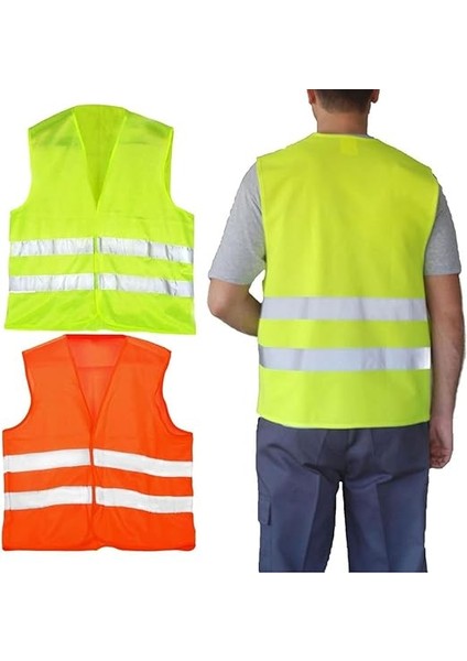 Yeleği Fosforlu 5 cm Reflektörlü Turuncu Görevli Işçi Güvenlik Yeleği fırsatları