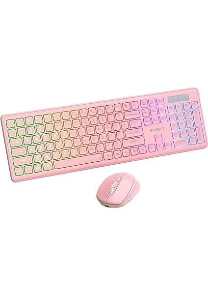 KM-319BT 2.4g+Bt1+Bt2 Çoklu Cihaz Bağlantılı Q Set Kablosuz Tak ve Kullan Klavye + Mouse (Pembe) fiyatları