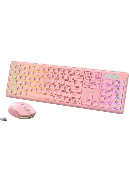 KM-319BT 2.4g+Bt1+Bt2 Çoklu Cihaz Bağlantılı Q Set Kablosuz Tak ve Kullan Klavye + Mouse (Pembe) modelleri