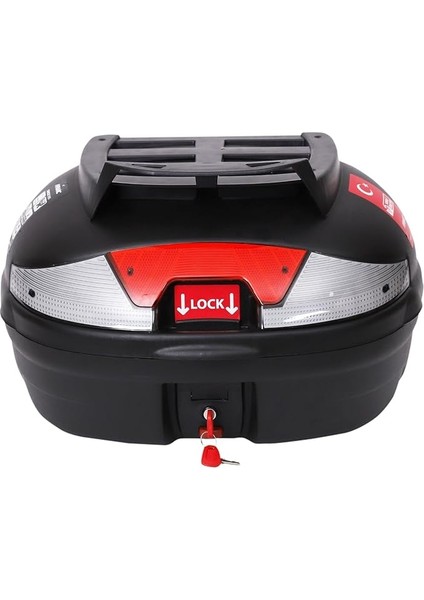 Motosiklet Çantası Arka Motosiklet Bagajı Kargo Taşıma Aparatlı Sırt Dayamalı Topcase Kuyruk Çantası Kilitlenebilir UNIVERSALCV46 (Siyah)