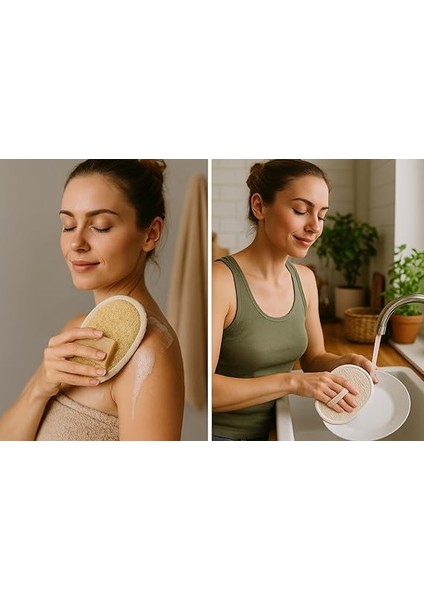 Oval Kabak Lifi – Çift Taraflı Doğal Banyo Kesesi ve Antibakteriyelli Sağlıklı Bulaşık Lifi Süngeri, 15X11 Cm, Rovin Kumaşlı, Exfoliating Lif Cilt Yenileyici Canlandırıcı Etki, Selülit Karşıtı modelleri