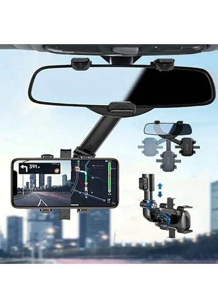 Araba Dikiz Aynası Için Cep Telefonu Tutucu 360 Derece Dönebilen Ayarlanabilir Çok Fonksiyonlu Kolay Montaj fırsatları