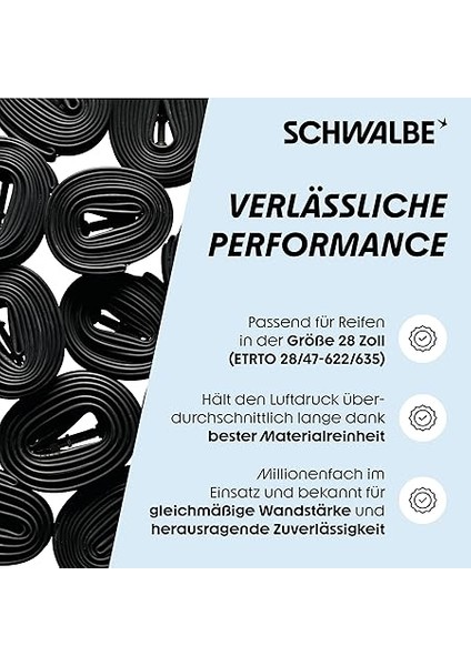 10429340V Bisiklet Iç Lastiği, AV17 28/47-622/635 Ek Agv 40 mm fırsatları