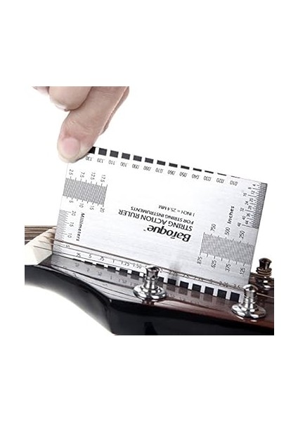 Elektrik Bas Akustik Gitar Mandolin Banjo Için String Action Cetvel Ölçer Aracı Gitar Gitar Cetvel fırsatları