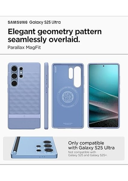 Caseology Galaxy S25 Ultra ile Uyumlu Kılıf Parallax Mag Hava Kanalı Teknolojisi Askeri Sınıf Koruma Purple-Ish 3 Boyutlu Tasarım Kapak - ACS09052 fiyatları