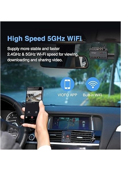 A139 3 Kameralı Ön-Arka-Iç 2k 1440P 5ghz Wifi Gps'li Araç Kamerası fırsatları