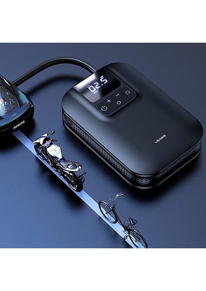 US-ZB215 350PSI 5000MAH Şarjlı Çok Amaçlı Taşınabilir Lastik Hava Pompası indirimleri