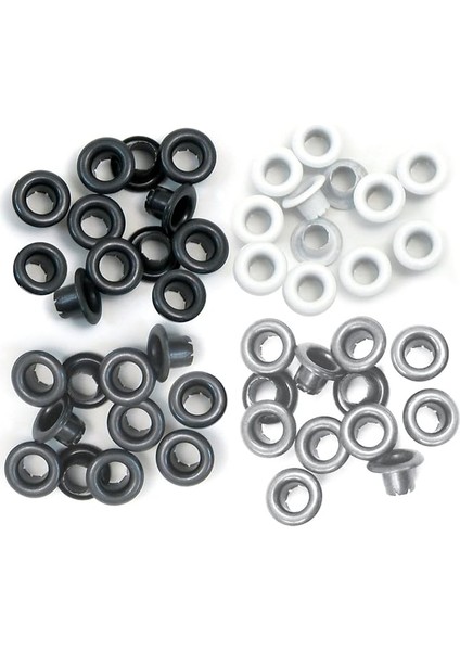 R Memory Keepers 18676008 - Crop-A-Dile - Eyelets, 4 Renk Tonu Her Biri 15 Adet, Gri