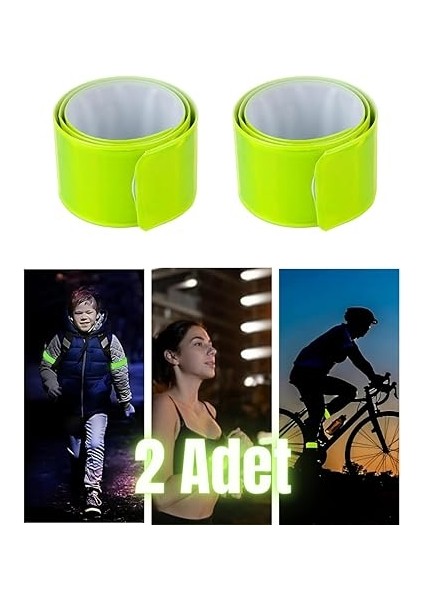 Kol Bandı Yansıtıcı Bileklik 2 Adet Yeşil-Sarı, 3cm x 40CM, Kendiliğinden Sarıcı fiyatları
