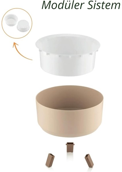 Saksı Süzgeçli Ayaklı Delikli Plastik Aranjman Sukulent Saksısı (Fildişi, 3 Boy) fırsatları