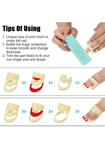 Gitar Parmak Izi, Çok Parmaklı Pick-Kit Thumb Pick Ayarlanabilir 12 Parça Abs Gitar Tipi Için (8l+4m) fırsatları