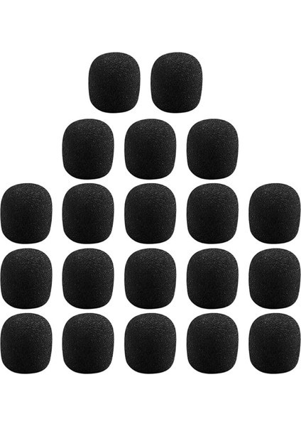 40 Adet Rüzgar Geçirmez Mikrofon Süngeri Yaka Mikrofonu Koruması Kayıt Sahne Ofis Için Kolay Kurulum