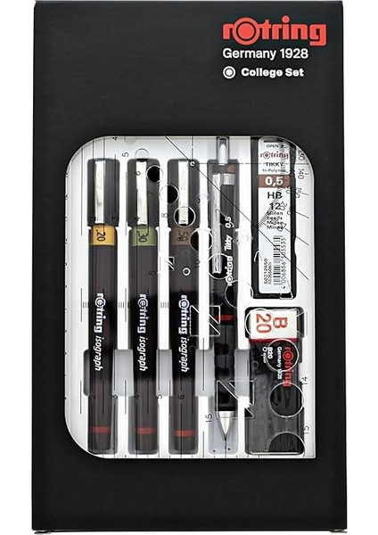 Isograph College Teknik Çizim Seti, 3 Adet Teknik Çizim Kalemi (0,2 Mm, 0,3 Mm, 0,5 Mm) + 1 Adet 0,5 mm Tikky Mekanik Kurşun Kalem + Aksesuarlar modelleri