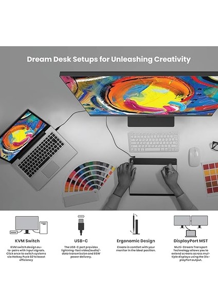 PD2705Q 27 Inç 2k Qhd IPS Fabrika Kalibre Bilgisayar Monitörü, Grafik Tasarım ve Video Düzenleme IÇIN,%100 Srgb, Dualview, Usb-C, 65W Güç Dağıtımı, Papatya Zinciri, HDR10 ve Cad/cam indirimleri