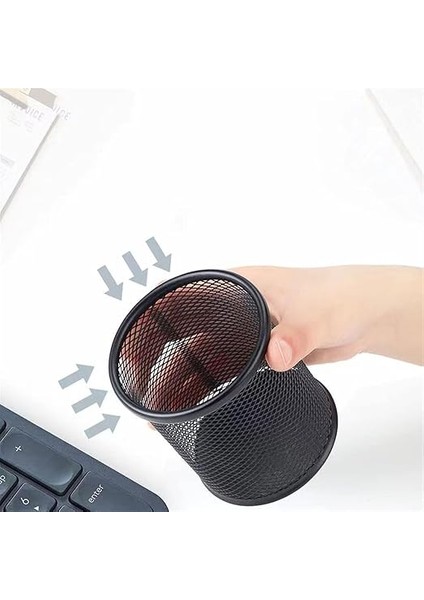 Home Masa Üstü Ofis Tipi Metal Kalemlik,perfore Kalemlik,masa Düzenleyici ve Toparlayıcı Organizer,kalem Kutusu (Siyah Silindir) fiyatları