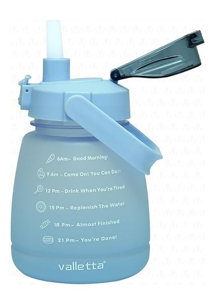 Lusca Bpa Içermez Motivasyonel Su Matarası 1,3 Lt Mavi Su Matarası,su Şişesi,suluk modelleri