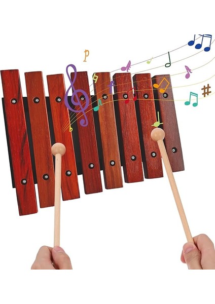 8 Nota 2 Ahşap Tokmaklı Ahşap Ksilofon Müzik Aleti Huş Çamı Ahşap Küçük Ksilofon Vurmalı Çalgı Doğum Günü Müzik Aletleri Yeni Başlayanlar Için Mükemmel