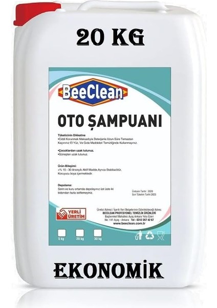 Ekonomik 20 kg Oto Yıkama Şampuanı ( Eoş 20-30 - 10) Araç - Araba - Otomobil