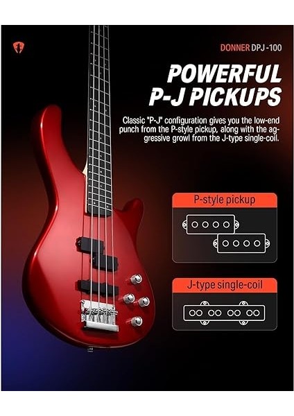 DPJ-100 Pj-Style Bas Gitar (Kırmızı) fiyatları