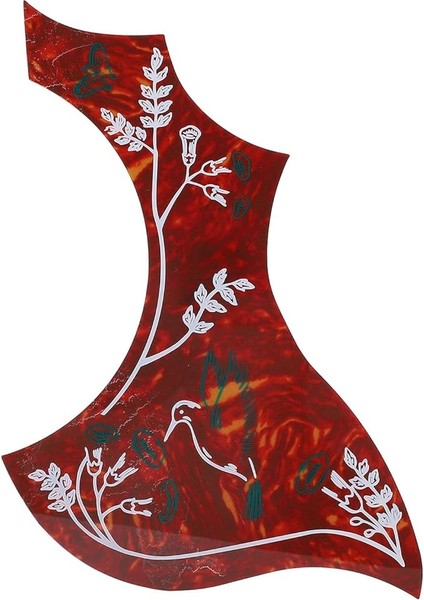 Yapışkanlı Kırmızı Çiçek Akustik Gitar Pickguard, Kazıma Plakası Pvc Halk Koruyucu, 40IN 41IN 42IN Gitar Pick Guard