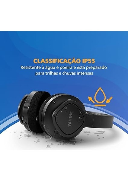 Audio A4216BK/00 Kulak Üstü Spor Kulaklık Kablosuz, 40 mm Sürücü, 35 Saat Çalma Süresi, IP55 Toz/su Koruması, Soğutucu Kulak Kapakları, Yıkanabilir Kulaklık Yastıkları, Siyah, 2021/2022 Model fırsatları