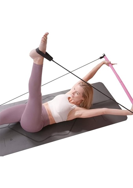 Aktif Pilates Bar Kiti | Direnç Bandı Bar Erkek ve Kadın | Tam Vücut Egzersiz Çubuğu | Spor Salonu ve Ev Için Taşınabilir ve Hafif Dirençli Egzersiz Çubuğu | Karın Tonu, Üst Vücut, Bacaklar ve Kalça