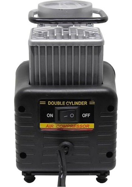 Oto Lastik Sisirme Kompresoru Hava Pompasi Metal Cift Silindirli Profosyonel Cantali fırsatları