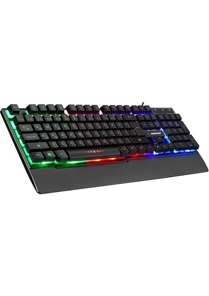 KB-R66 Bubble USB Gökkuşağı Aydınlatmalı Q Multimedia Gaming Klavye