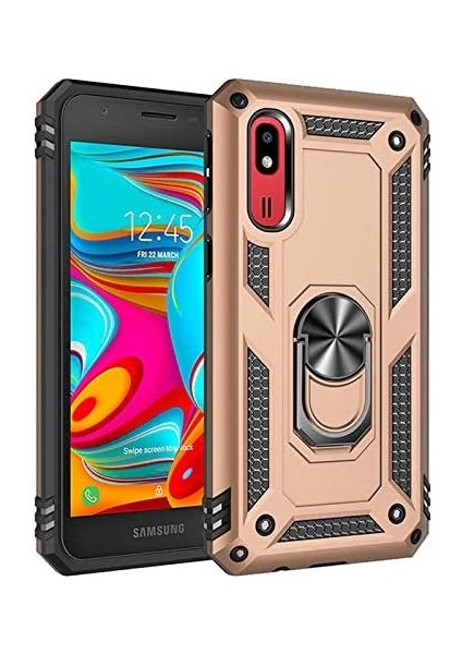 Samsung Galaxy A2 Core Kılıf Silikon Darbeye Karşı Dayanıklı Koruma Tank Kap Altın