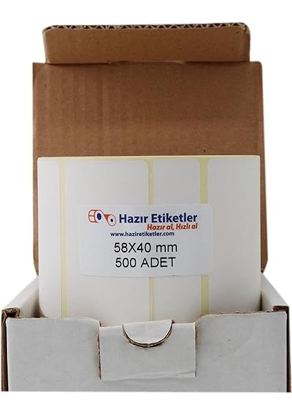 Etiketler , Hazır Al Hızlı Al Eko Termal Terazi Etiketi 58MM x 40MM Ruloda 500 Adet 40MM Kuka Çapında Direk Termal Transfer Etiketi modelleri