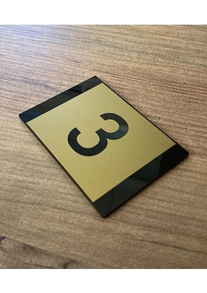 Gold Tasarım Kendinden Yapışkanlı Daire Kapı Numarası -3