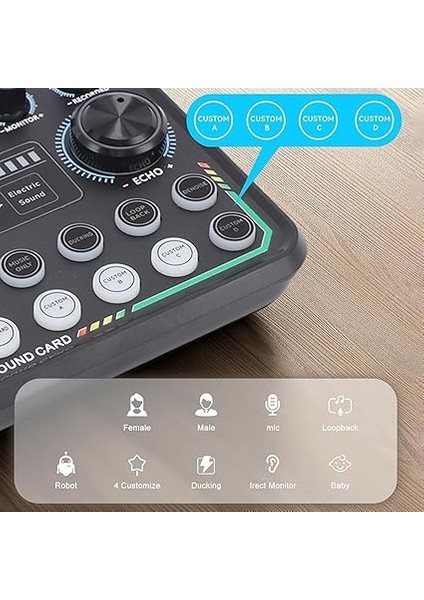 Canlı Ses Kartı 15 Ses Efektleri, 7 Podcast Modu, Aydınlatma Kontrollü 5 Ses Değiştirici Modu, Os x ile Uyumlu, Canlı, Podcasting, Kayıt fiyatları