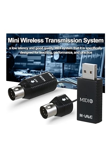 Mini Kablosuz Iletim Sistemi Mıdı Sistemi Mıdı Kablosuz Adaptör Mıdı Arayüzlü Cihazlar Için Tak Çalıştır Desteği fiyatları