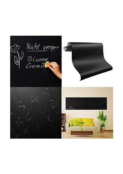 Boy Yapışkanlı Kara Tahta Tebeşir Hediyeli 100X30CM fırsatları