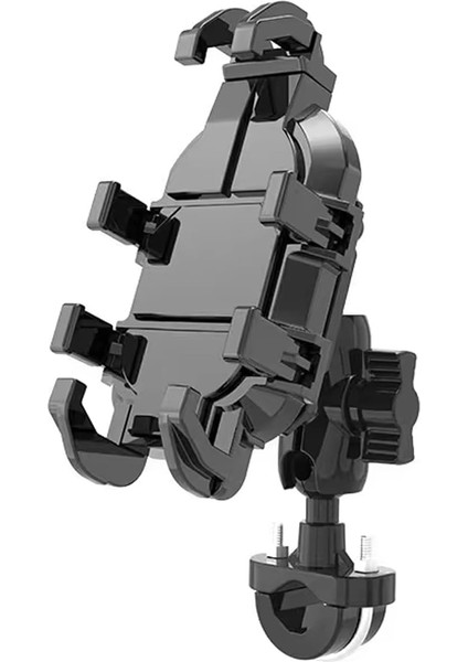 360 Derece Dönen Titreşim Önleyici Metal Motosiklet Bisiklet Scooter Telefon Tutucu - AL5073