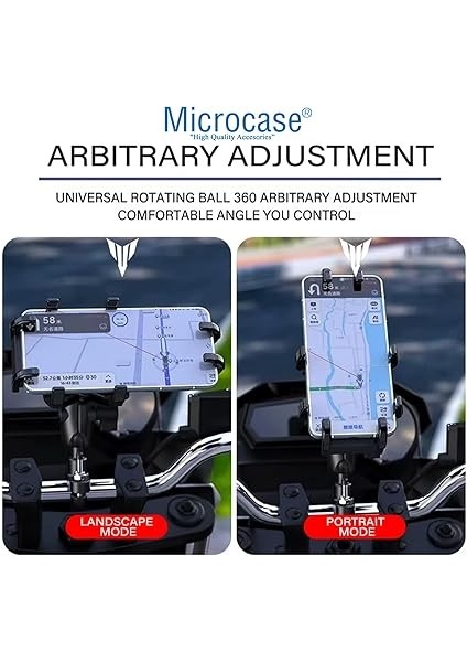 360 Derece Dönen Titreşim Önleyici Metal Motosiklet Bisiklet Scooter Telefon Tutucu - AL5073 fırsatları