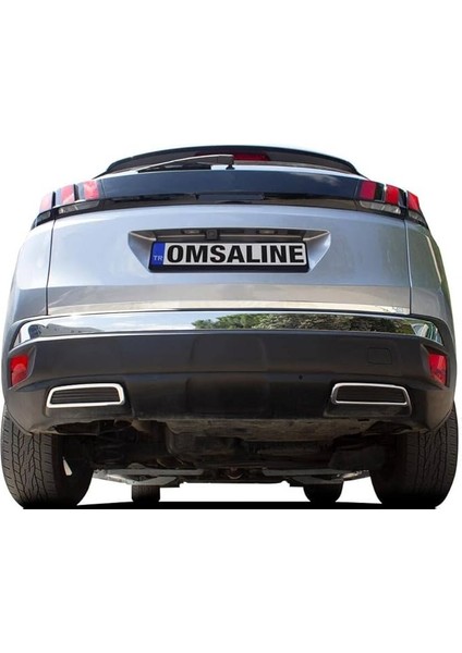 Line Peugeot 3008 ile Uyumlu Krom Egzoz Çerçevesi 2 Parça 2016 ve Sonrası