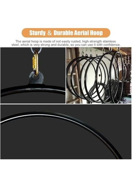Komple Siyah Lyra Hava Halkası Seti, Demir Sıfır Noktası Lira Lastiği, Arma Kiti ve Kaymaz Bantlı, Akrobasi/sirk Için Hava Halkası, 1,2 Inç Kalınlığında (Boyut: 85 cm (33 Inç)) modelleri