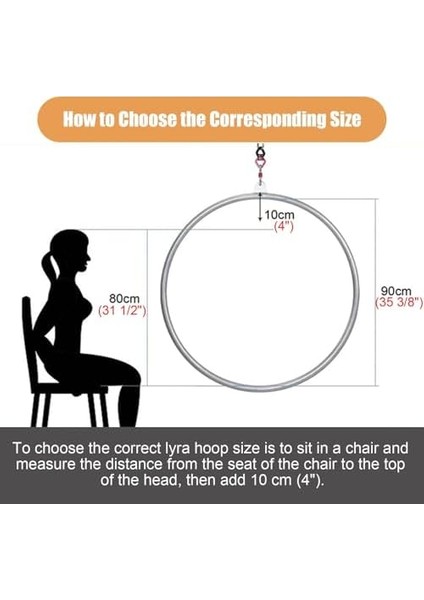 Komple Siyah Lyra Hava Halkası Seti, Demir Sıfır Noktası Lira Lastiği, Arma Kiti ve Kaymaz Bantlı, Akrobasi/sirk Için Hava Halkası, 1,2 Inç Kalınlığında (Boyut: 85 cm (33 Inç)) indirimleri