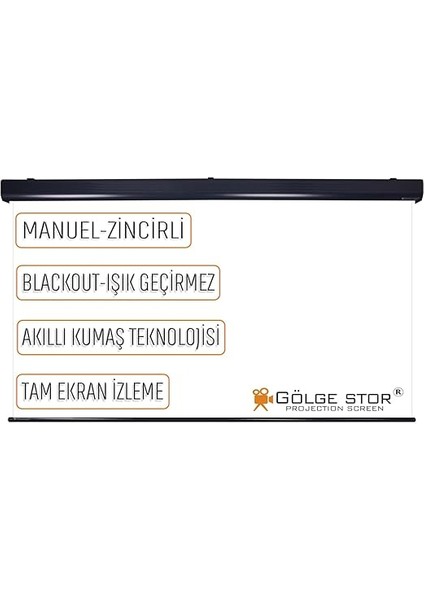 Stor EN210CM BOY180CM Projeksiyon Perdesi Manuel-Yeni Akıllı Kumaş Teknolojisi fiyatları