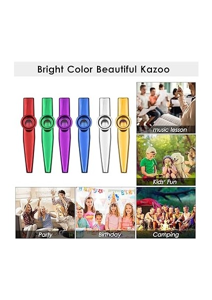 6 Adet Alüminyum Alaşımlı Kazoo Müzik Enstrümanı Çocuk Yetişkin Acemi Için fırsatları