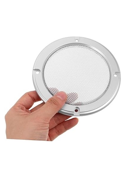 2 Adet Akustik Dekoratif Yüzük Konuşmacı Izgara Örgü Koruyucusu Subwoofer Kapağı Metal Izgara Hoparlör Koruyucu Kapak Hoparlör Gözenekli Izgara Plastik Halka + Demir Ağı Gümüş modelleri