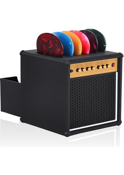 Pena Tutucu, Saklama Kutulu, Gitar Amp Modeli Gitar Penası Tutucu, 5 Selüloit Gitar Penası - Müzisyenler ve Gitaristler Için Komik Hediyeler