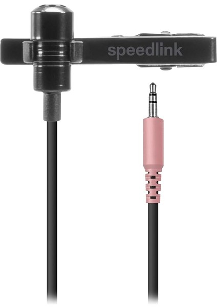 Spes Kablolu Jaklı Mikrofon 3,5 mm - Jak Fişli Yaka Mikrofonu, Clip-On Mikrofon, Çıkarılabilir Metal Tutma Klipsi, Gürültü Azaltma, Siyah